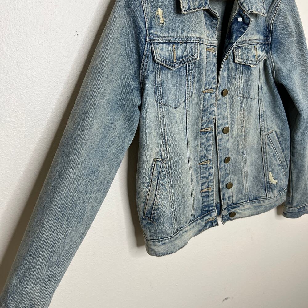Forever 21 Faded Denim Jacket Small - Picture 3 of 10